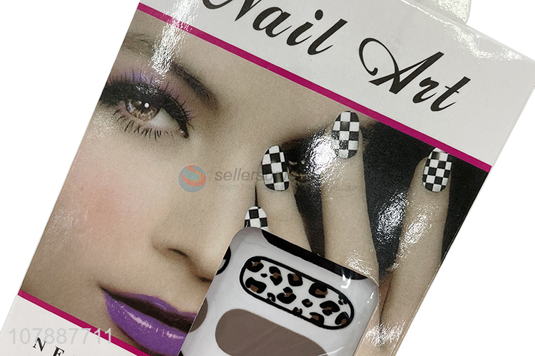 Hot sale non-toxic fashionable leopard pattern nail polish strips