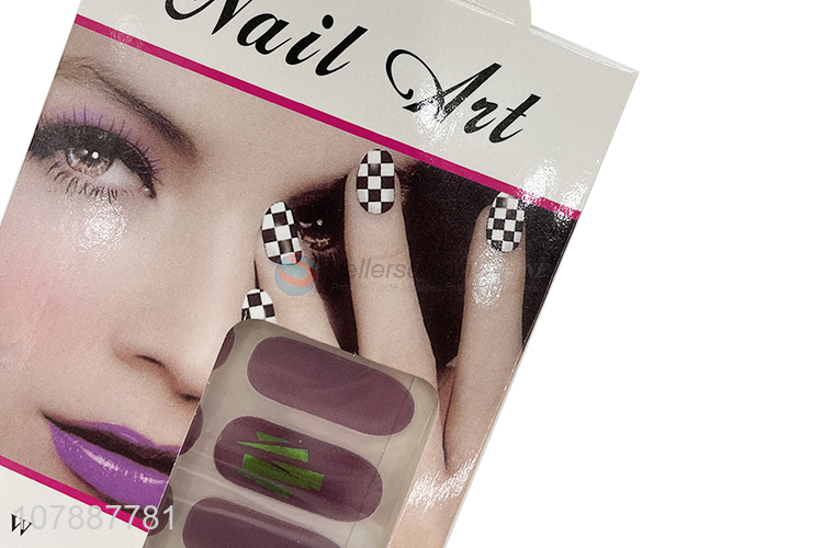 Recent design fashion nail polish strips custom nail decoration