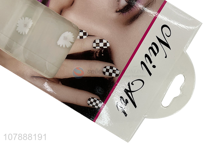 Online wholesale white flower nail wraps clear nail art stickers