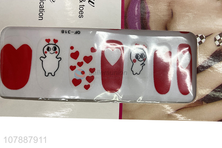 Promotional fashion nail art decoration heart pattern nail stickers