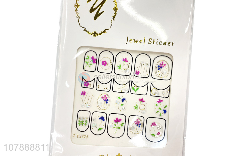 Unique Design Flower Jewel Sticker Nail Decals For Nail Decoration