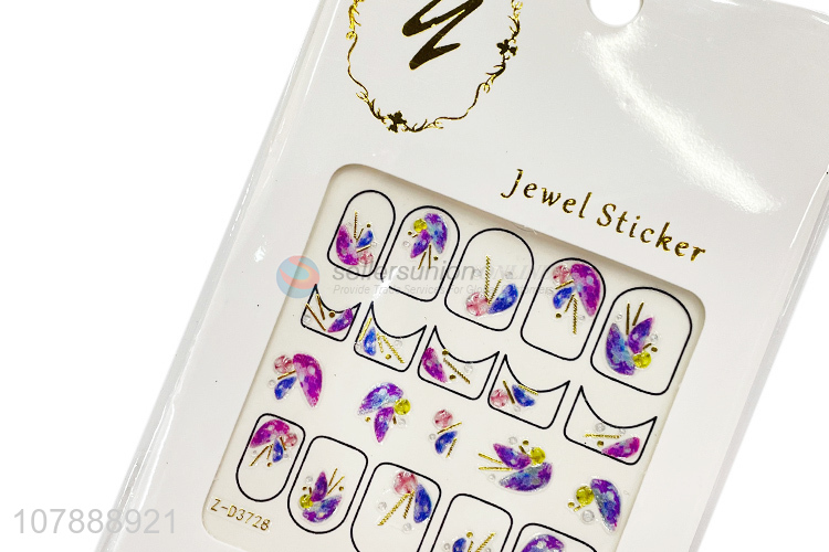 Latest Ladies Nail Decoration Colorful Jewelry Nail Sticker