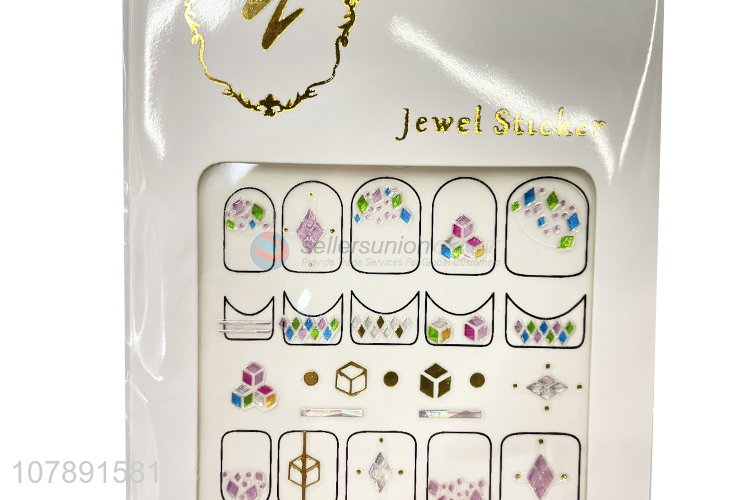 Yiwu wholesale multicolor rhinestone DIY nail art stickers for ladies