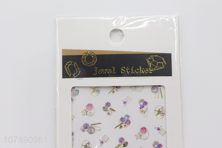 Good wholesale price creative 3D paper nail stickers for ladies