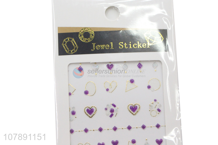 Yiwu wholesale purple nail stickers DIY nail art accessories