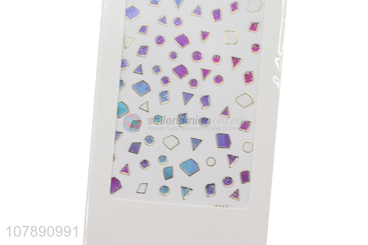 Wholesale multi-color creative mini geometric nail stickers for ladies