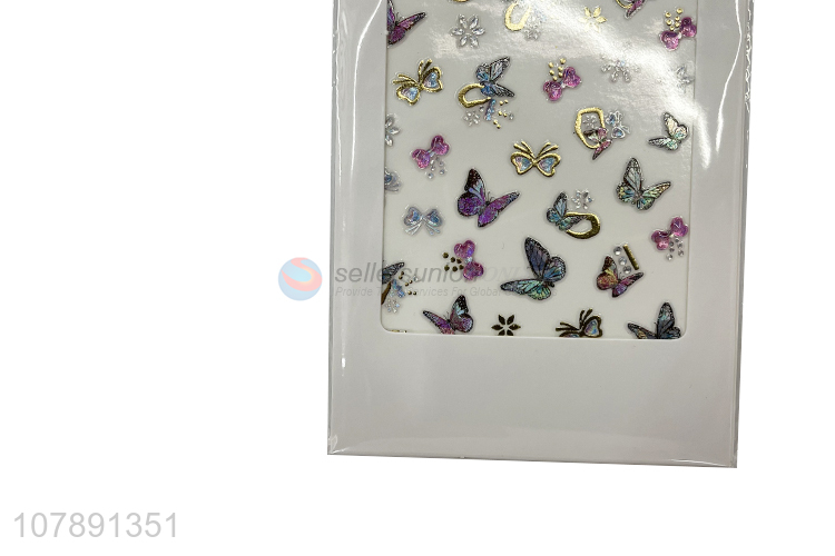 New Arrival multicolor Paper Butterfly Nail Art Decorative Sticker