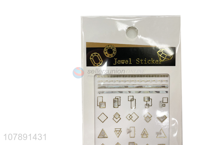 Factory wholesale simple geometry paper nail art stickers for ladies