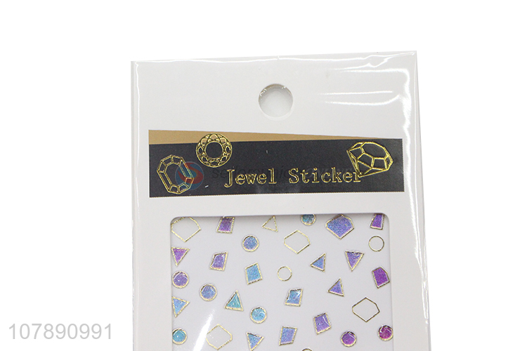 Wholesale multi-color creative mini geometric nail stickers for ladies