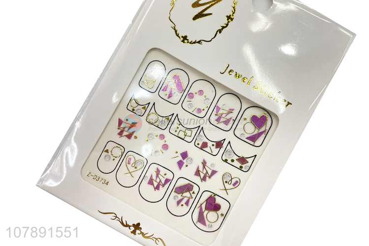 Low price wholesale purple paper love creative nail art stickers set