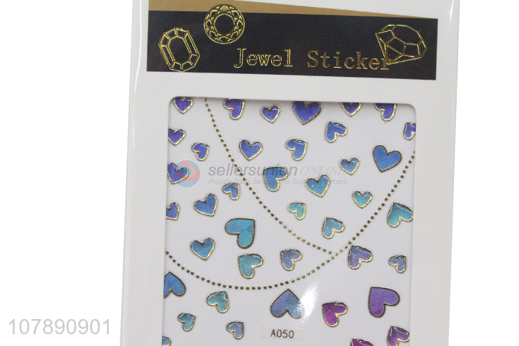 Good quality multi-color love stickers paper ladies nail stickers