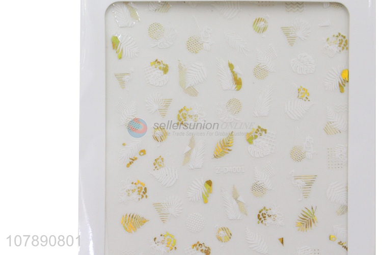 Yiwu direct sale golden paper nail decoration sticker set