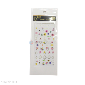 Factory direct sale multicolor creative mini paper nail stickers for ladies