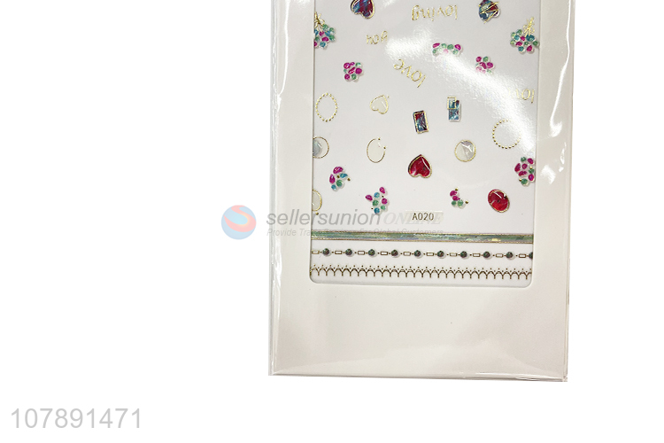 Factory direct sale multicolor paper nail art stickers wholesale set