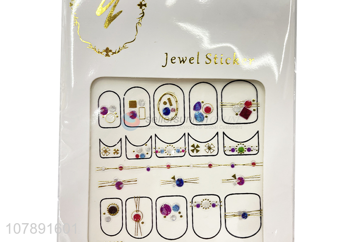 Good wholesale price creative retro nail art stickers rhinestone for ladies