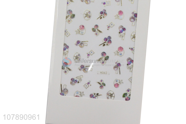 Good wholesale price creative 3D paper nail stickers for ladies