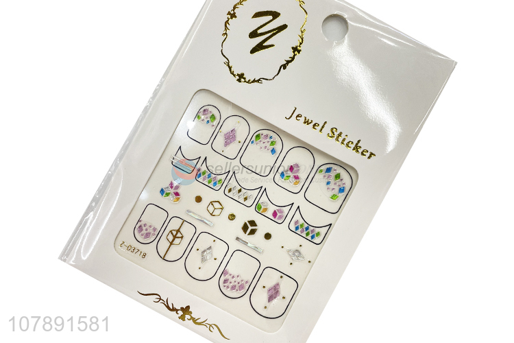 Yiwu wholesale multicolor rhinestone DIY nail art stickers for ladies