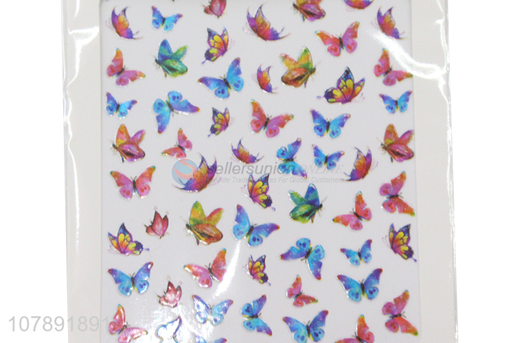 Wholesale cheap price colourful butterfly nail art stickers