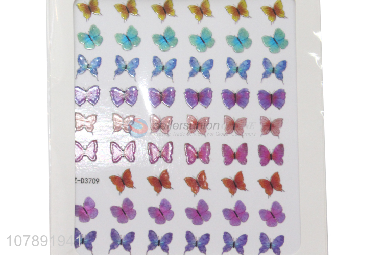 High quality long lasting lady nail decoration butterfly sticker