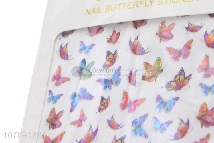 Wholesale cheap price colourful butterfly nail art stickers