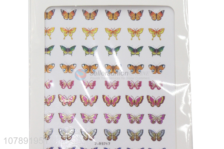 Top selling eco-friendly colourful nail butterfly stickers