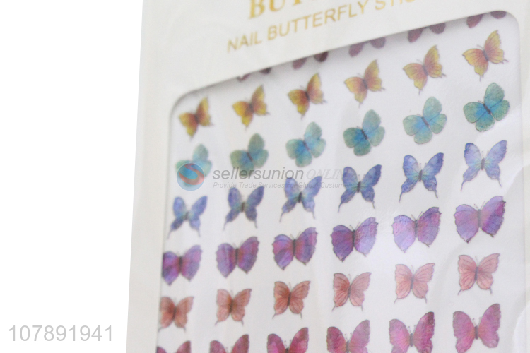 High quality long lasting lady nail decoration butterfly sticker