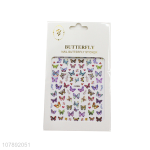 New products colourful non-toxic nail butterfly stickers