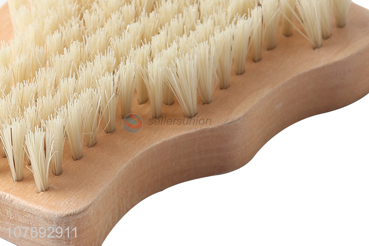 Custom logo durable handheld soft bristle wooden bath shower brush