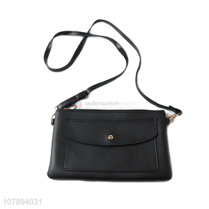 New design cheap price black pu shoulder bag for women