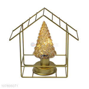 Yiwu wholesale metal art led Christmas night lamp festive table lights