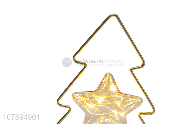 High quality Xmas decoration tree shaped led Christmas night lamp iron crafts