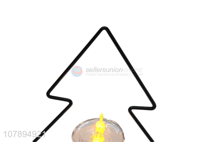 Online wholesale holiday decoration iron art led candle Christmas ornaments