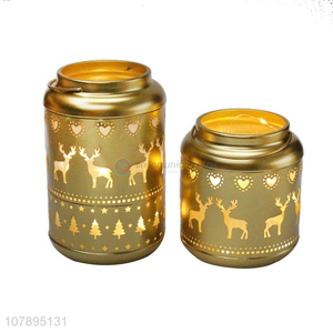 Online wholesale portable gold battery operated led Christmas candle jar