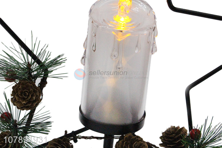 Good quality Christmas decor metal art and crafts flameless led wax candle