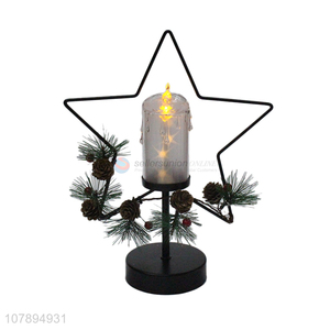 Good quality Christmas decor metal art and crafts flameless led wax candle