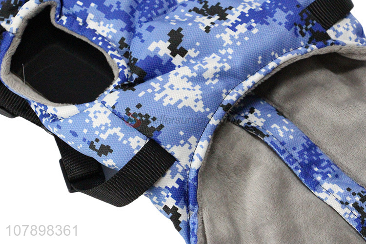 China products camouflage color dog clothes winter warm harness coat