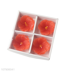 Hot selling orange flower candle home craft decoration