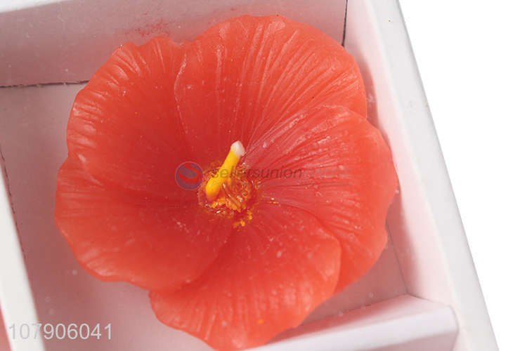 Hot selling orange flower candle home craft decoration