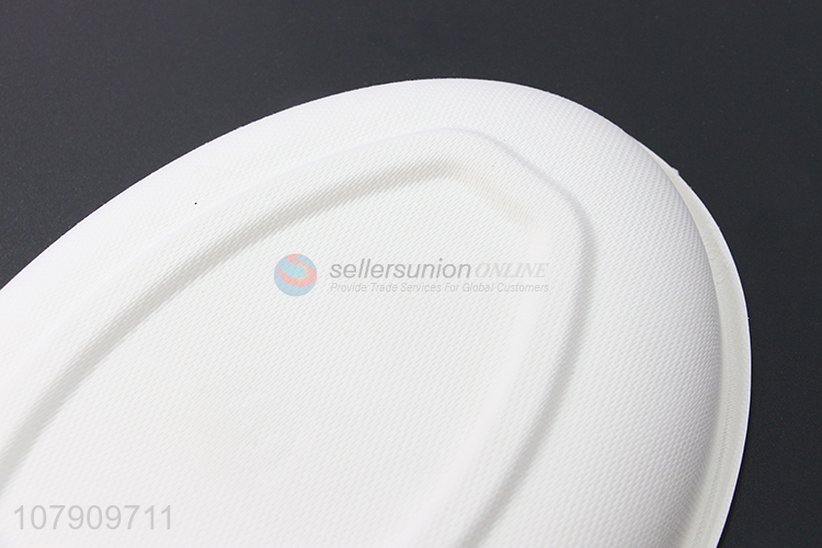 Yiwu wholesale white disposable oval lunch box takeaway plate