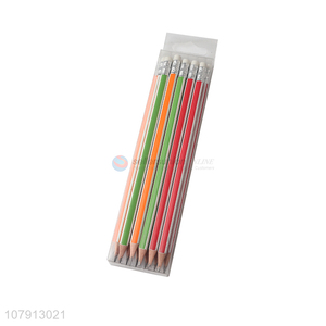 Good quality multicolor striped HB pencil exam pencil for students