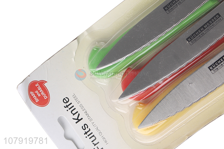 New Arrival 3 Pieces Serrated Fruit Knife Vegetable Knife Set