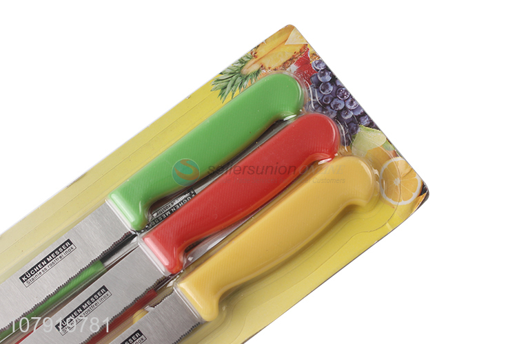 New Arrival 3 Pieces Serrated Fruit Knife Vegetable Knife Set