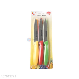 Good Price 3 Pieces Plastic Handle Fruit Knife Best Kitchen Knife