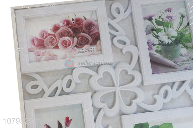 New style four openings plastic combination picture photo frame