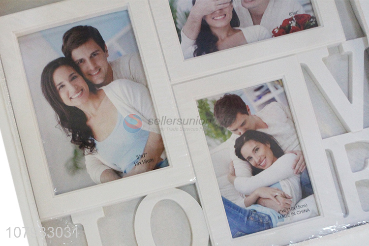 Best quality plastic three openings family combination photo frame for sale