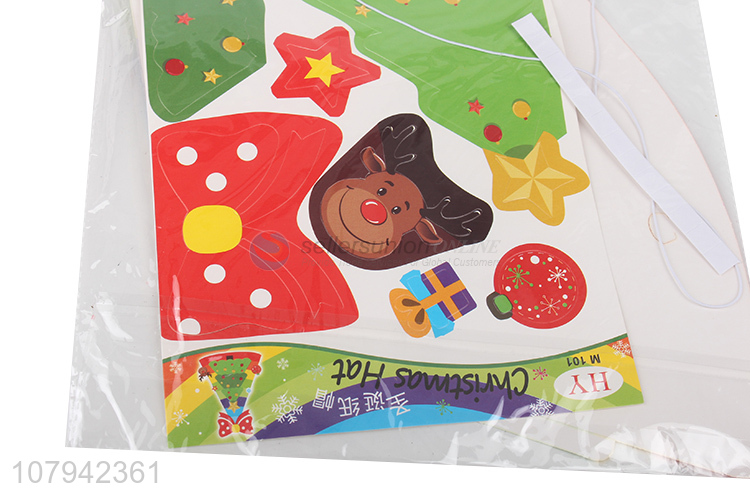 Custom Kids DIY Handmade Colorful Paper Christmas Hat Wholesale