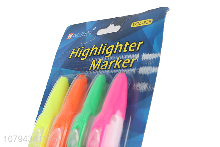 Hot products 4pieces durable highlighter marker with top quality