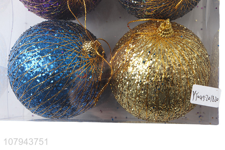 Good quality multicolor 8CM painted ball Christmas ball Christmas tree ornaments