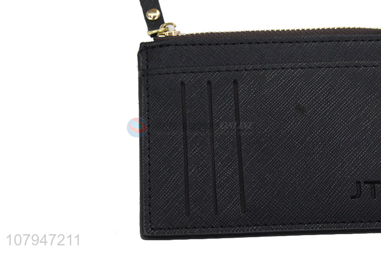 Good quality black mini card holder wallet purse wholesale