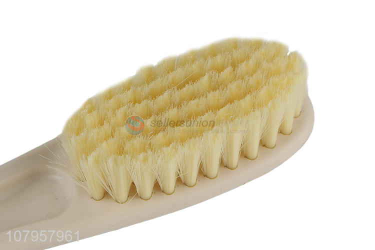 Hot sale beige long handle plastic shoe brush universal cleaning brush